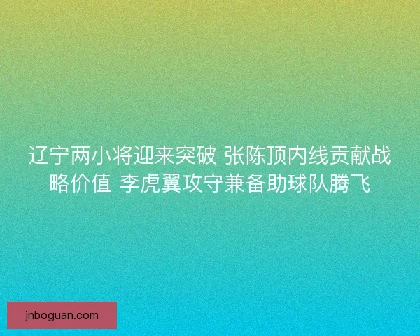 辽宁两小将迎来突破 张陈顶内线贡献战略价值 李虎翼攻守兼备助球队腾飞